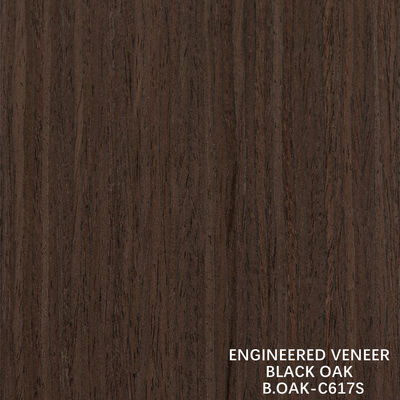 Fancy Engineered Wood Veneer Black Oak Straight Grain Slice Cut Splicing 1220mm