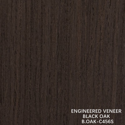 Fancy Engineered Wood Veneer Black Oak Straight Grain Slice Cut Splicing 1220mm