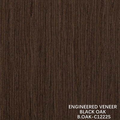 Fancy Engineered Wood Veneer Black Oak Straight Grain Slice Cut Splicing 1220mm