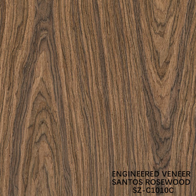Laminated Santos Rosewood Kayu Veneer Mahkota Ketebalan butir dapat disesuaikan 0.15-1.8mm Untuk Untuk wajah kabinet