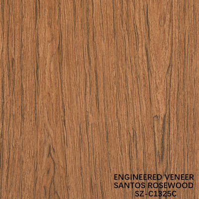 Laminated Santos Rosewood Kayu Veneer Mahkota Ketebalan butir dapat disesuaikan 0.15-1.8mm Untuk Untuk wajah kabinet