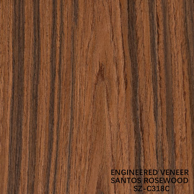 Dibuat dari Santos Rosewood Wood Veneer Ukuran standar 2500 * 640mm Kelas A Untuk Untuk furnitur interior wajah China membuat