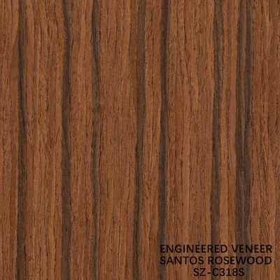 Dibuat dari Santos Rosewood Wood Veneer Ukuran standar 2500 * 640mm Kelas A Untuk Untuk furnitur interior wajah China membuat