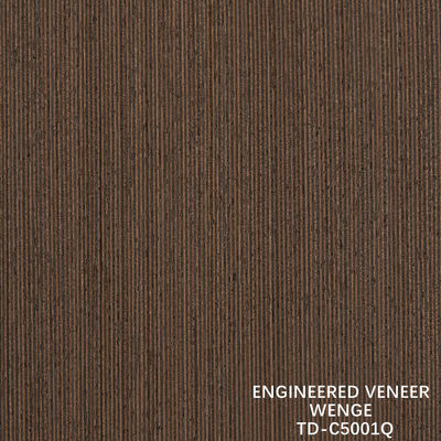 Recon Wenge Wood Veneer Fine-Line Ketebalan 0.15-1.8mm Fleeced Back Untuk Pintu Interior Dan Jendela