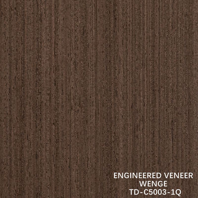 Recon Wenge Wood Veneer Fine-Line Ketebalan 0.15-1.8mm Fleeced Back Untuk Pintu Interior Dan Jendela