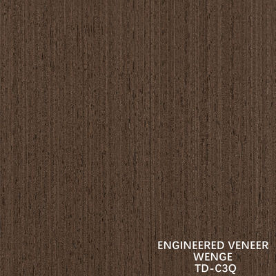 Recon Wenge Wood Veneer Fine-Line Ketebalan 0.15-1.8mm Fleeced Back Untuk Pintu Interior Dan Jendela