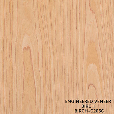 Furnir Kayu Birch Teknikal 205S/205C Kelas A Untuk Standar Ekspor Interior Untuk Pintu Dan Wajah Lemari