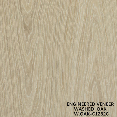 Lembaran Veneer Kayu Rekayasa Oak Cuci Khusus Butiran Lurus 2500-3200mm Dilapisi Fleece Untuk Kulit Pintu W.OAK-1282S / 1282C / 1327S