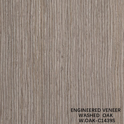 Rekonstitusi Cuci Kayu Oak Veneer Potong Potong Teknik Biji Vertikal Ukuran Standar 2500 * 640mm Papan Dekorasi Indoor