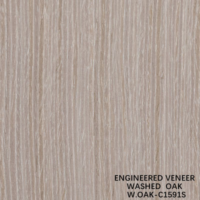 Rekonstitusi Cuci Kayu Oak Veneer Potong Potong Teknik Biji Vertikal Ukuran Standar 2500 * 640mm Papan Dekorasi Indoor