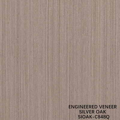 Slice Cut Rekonstitusi Perak Oak Wood Veneer Panjang 2500-3100mm Dapat disesuaikan untuk penutup dinding
