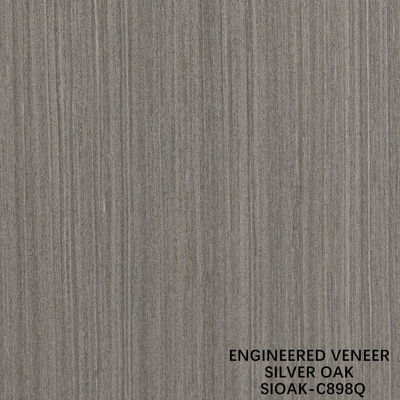 Slice Cut Rekonstitusi Perak Oak Wood Veneer Panjang 2500-3100mm Dapat disesuaikan untuk penutup dinding