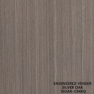 Slice Cut Rekonstitusi Perak Oak Wood Veneer Panjang 2500-3100mm Dapat disesuaikan untuk penutup dinding