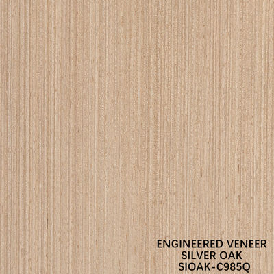 Slice Cut Rekonstitusi Perak Oak Wood Veneer Panjang 2500-3100mm Dapat disesuaikan untuk penutup dinding