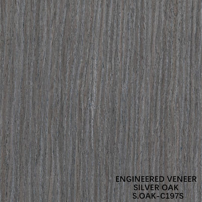 Fancy Engineered Wood Veneer Of Silver Oak Quarter Cut Untuk Pintu Dan Cabinet Wajah Panjang Ukuran 3100mm