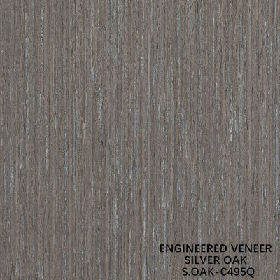 Fancy Engineered Wood Veneer Of Silver Oak Quarter Cut Untuk Pintu Dan Cabinet Wajah Panjang Ukuran 3100mm