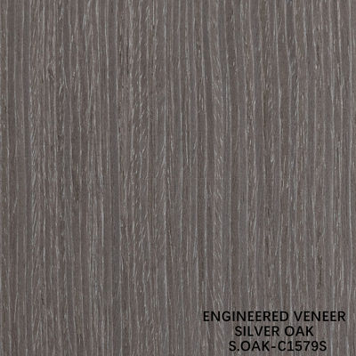 Fancy Engineered Wood Veneer Of Silver Oak Quarter Cut Untuk Pintu Dan Cabinet Wajah Panjang Ukuran 3100mm