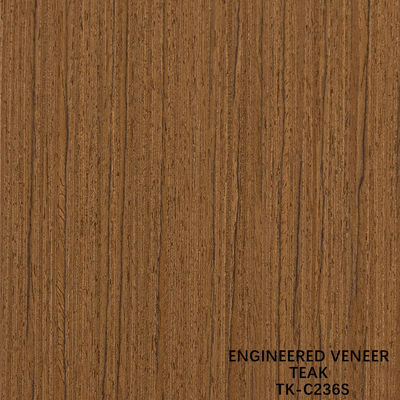 Veneer Kayu Rekon dari Irisan Kayu Jati dengan Teknik Potong Lurus untuk Permukaan Pintu Ukuran Memanjang 2850mm TK-017S/236S/536S/829S/982S/5410S