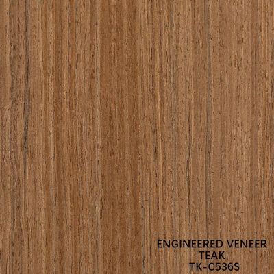 Veneer Kayu Rekon dari Irisan Kayu Jati dengan Teknik Potong Lurus untuk Permukaan Pintu Ukuran Memanjang 2850mm TK-017S/236S/536S/829S/982S/5410S