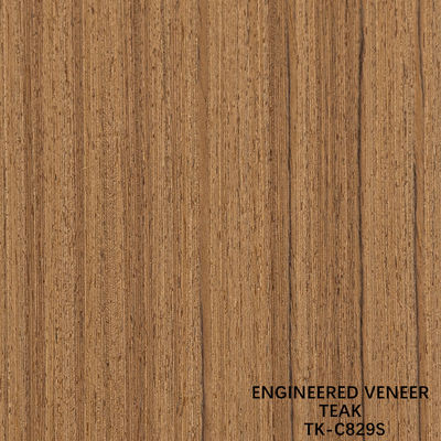 Veneer Kayu Rekon dari Irisan Kayu Jati dengan Teknik Potong Lurus untuk Permukaan Pintu Ukuran Memanjang 2850mm TK-017S/236S/536S/829S/982S/5410S