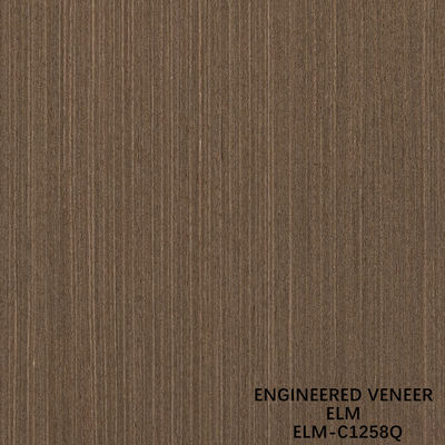 Lembaran Veneer Kayu Elm Rekayasa 0.5mm Untuk Panel Mewah Panjang 2500-3100mm Potongan Kuartal Memanjang Warna Coklat ELM-580Q/125Q/1278Q