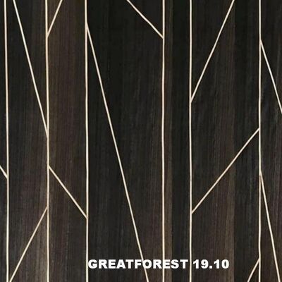 Veneer Kayu Parket Artistik Perasaan Estetika Geometris Angka Geometris Populer Ketebalan 0.50mm Untuk Pintu Kayu