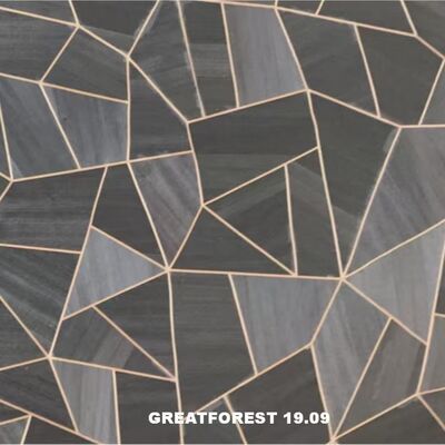 Veneer Kayu Parket Artistik Perasaan Estetika Geometris Angka Geometris Populer Ketebalan 0.50mm Untuk Pintu Kayu