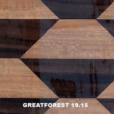 Veneer Kayu Parket Artistik Perasaan Estetika Geometris Angka Geometris Populer Ketebalan 0.50mm Untuk Pintu Kayu