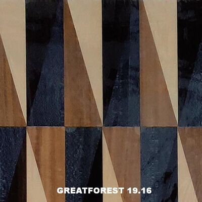 Seni Parket kayu Veneer Kolase Simetris Pola Geometri Kaya Warna Lukisan Kayu 0,55mm