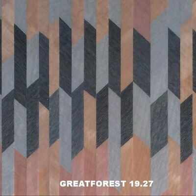 Seni Parket kayu Veneer Kolase Simetris Pola Geometri Kaya Warna Lukisan Kayu 0,55mm