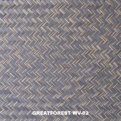 Sosok Geometris Veneer Kayu Anyaman Tekstur Alami Warna 2500mm Untuk Kulit Kayu Tidak Beraturan