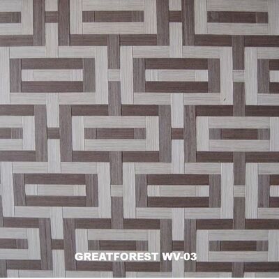 Sosok Geometris Veneer Kayu Anyaman Tekstur Alami Warna 2500mm Untuk Kulit Kayu Tidak Beraturan