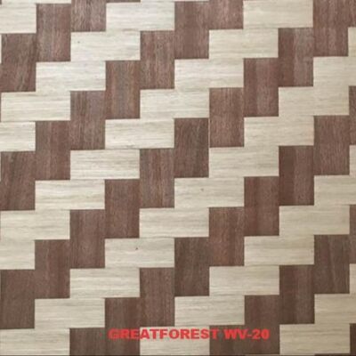 0.55mm Woven Wood Veneer Lattice Tekstur Disesuaikan Bukan Kertas Untuk Advanced Club