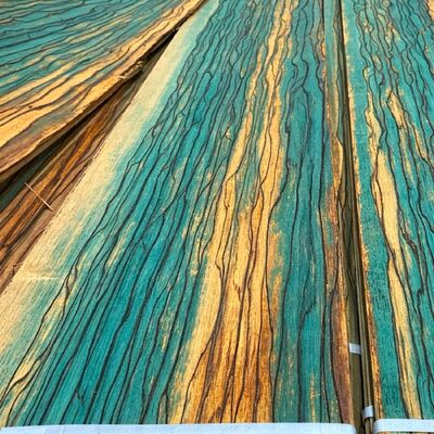 Eco Plant Dyeed Natural Wood Veneer, Vibrant Colorful Iridescent Wood Veneer, Sustainable Decorative Veneer untuk Proyek Meubeling Interior 0.5mm