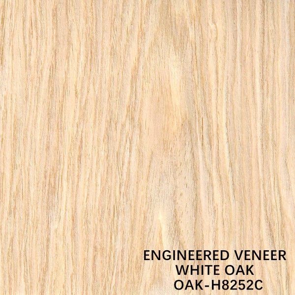 Dekorasi Veneer Kayu Buatan White Oak Flat Cut H8252C Warna Kuning Muda