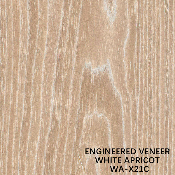 White Apricot Flat Cut X21C Engineered Wood Veneer Untuk Muka Kabinet / Kulit Pintu ODM