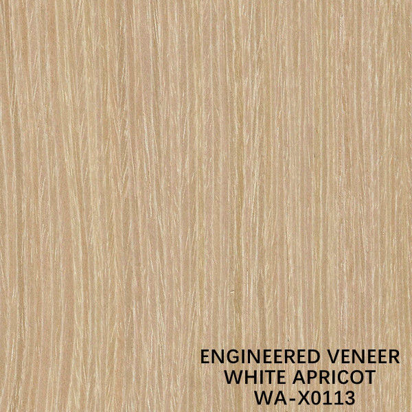Man Made Apricot Wood Veneer X0113 Panjang Disesuaikan 3050mm Squarter Cut Straight Grain Untuk Fancy Plywood China Membuat
