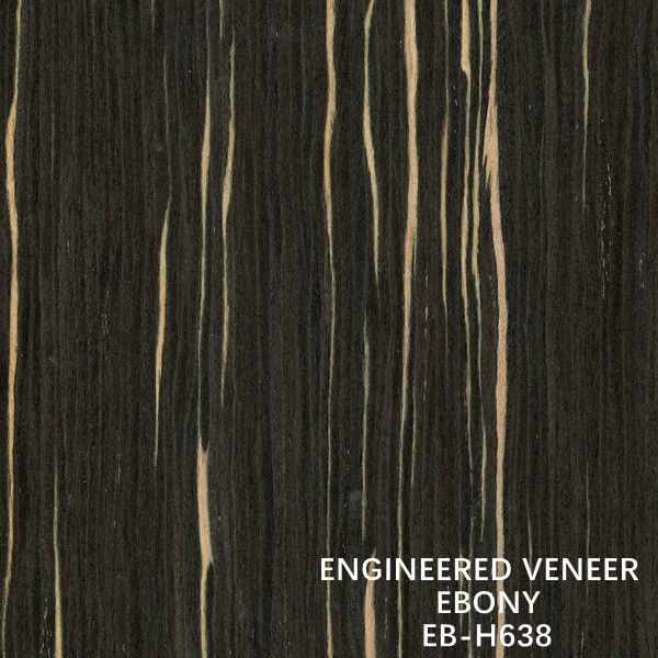 Veneer Kayu Ebony Disesuaikan yang Dibentuk Kembali H638 Ketebalan Butir Lurus Kertas 0,15-0,6 mM Kembali Dari Produsen China