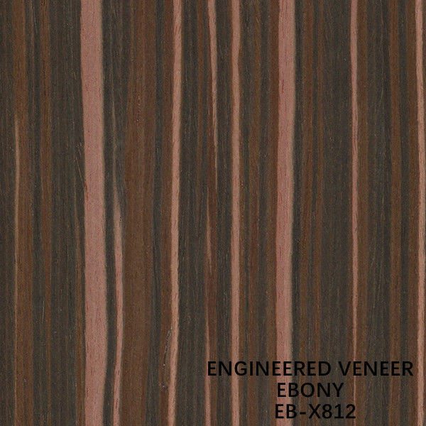 Layanan yang Disesuaikan untuk Veneer Kayu Ebony Komposit yang Dibentuk Kembali X812 Lurus Cut Light Color Fleeced Back untuk pintu