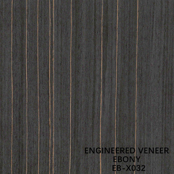 Veneer Kayu Direkayasa Ebony Dekoratif X032 2500x640MM Untuk Kayu Lapis Mewah ISO