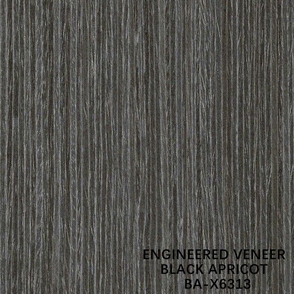 Dekorasi Man Made Black Apricot Recon Veneer Kayu X6313 Butir Lurus 2500-3100mm