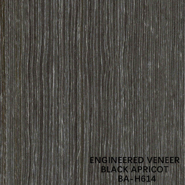 Black Apricot Fancy Veneer Kayu Dibentuk Kembali H614 Quarter Cut Lurus Grain 0,15-0,55mm