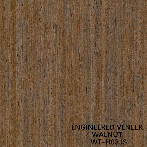 Veneer Kayu Walnut Hitam Dibentuk Kembali H031S Potongan Lurus Untuk Dekorasi Hotel Iso