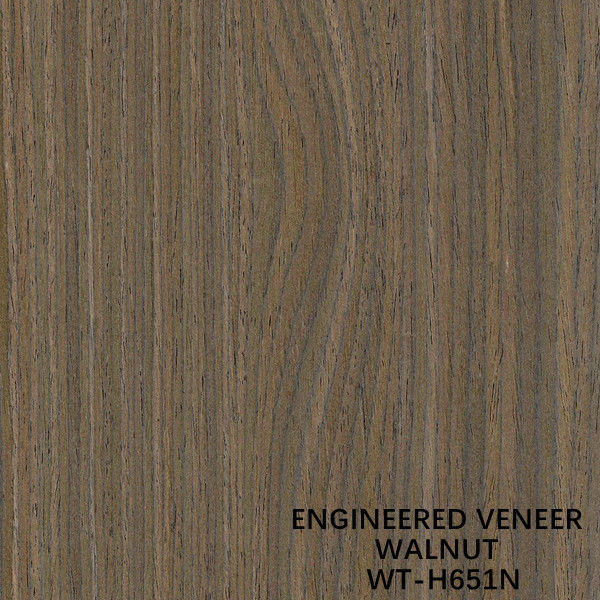 Penutup Dinding Direkayasa Veneer Kayu Walnut Hitam H651N Kuartal Lurus Butir Warna Coklat