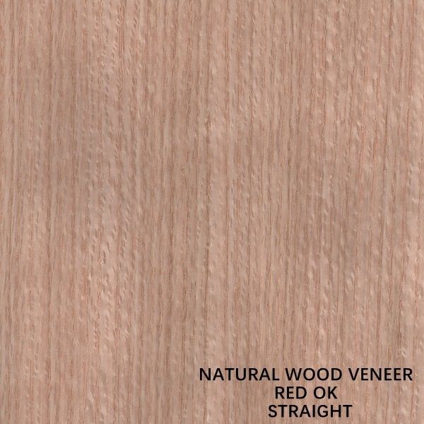 Quarter Cut Straight Grain Red Oak Wood Veneer 0.5mm Untuk Furnitur Wajah Dan Pintu