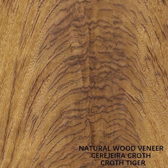 America Natural Cherry Crotch Veneer Khusus Tiger Grain Untuk Dekorasi Hotel