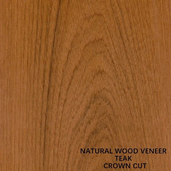 Dekorasi Veneer Kayu Jati Alami Flat Cut Crown Grain 2050-3200mm Panjang