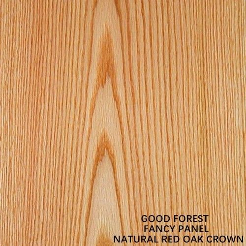 Red Oak Fancy Mdf Crown Grain Wood Veneer Slip Match Furniture Material Disesuaikan Tanpa Cat