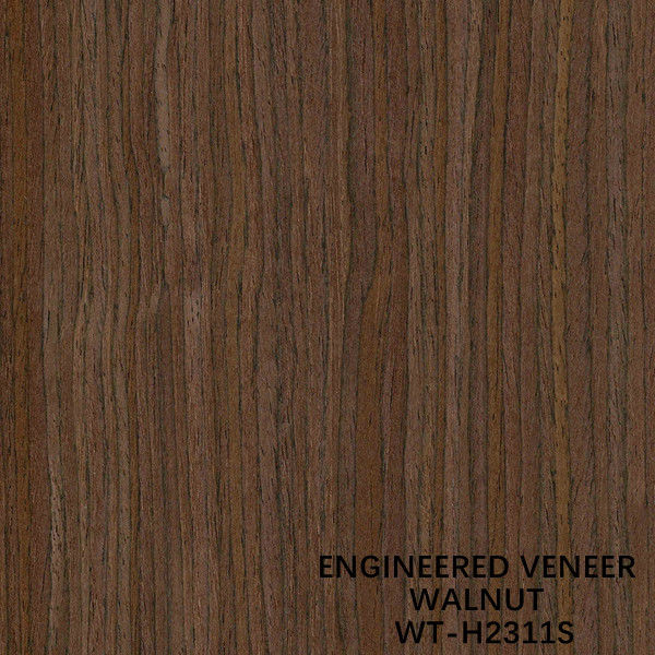 Recon Walnut Wood Veneer Standar Butir Lurus Ukuran 2500 * 640mm Untuk Dekorasi Dalam Ruangan