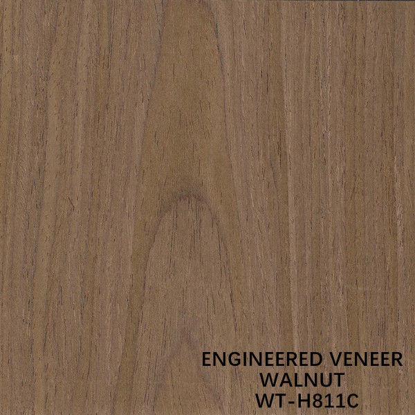 Irisan Potong Recon Walnut Wood Veneer H811C Crown Copy 2500 * 640mm Kulit Pintu Diperpanjang Ukuran